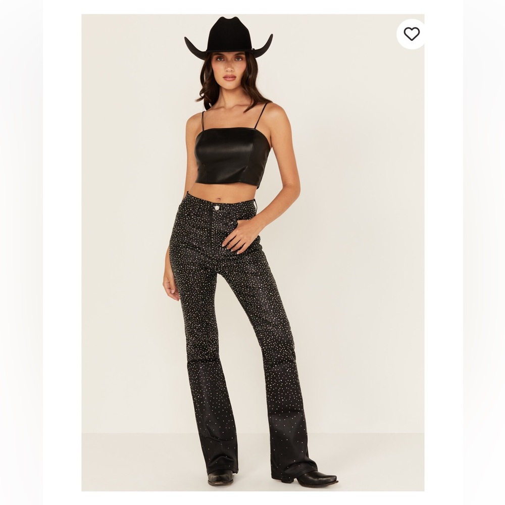 Vibrant Denim Women's Embellished High Rise Flare Pants